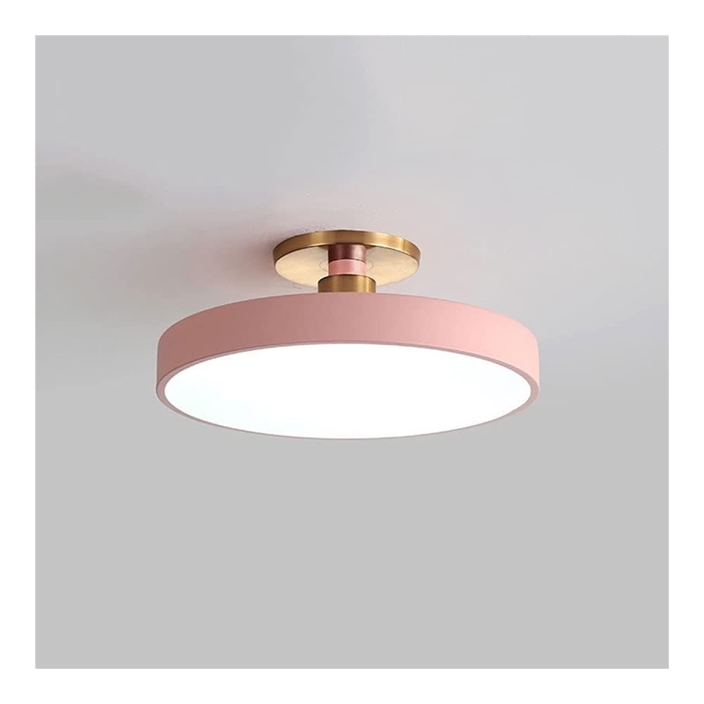 Ceiling Lighting Nordic Modern LED Ceiling Light Ultra-Thin Floor Ceiling Lamp 3-color Dimmable Semi Flush Mount Round Close to The Ceiling Light Fixture for Cloakroom Corridor Bedroom Kitchen ( Color