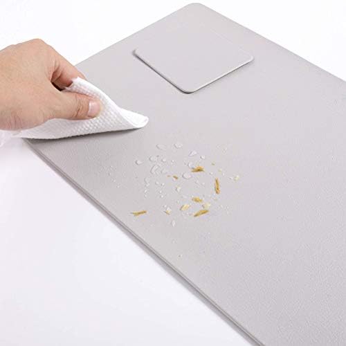 PVC Placemats PU Leather Place Mats and Coaster Sets, Washable Waterproof Table Mats Set of 4, Non Slip Table Place Mat Suitable for Kitchen Indoor Outdoor Dining Table Restaurant (Grey)