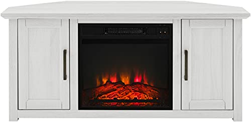 Crosley Furniture Kf100648Ww Camden 48-Inch Corner Tv Stand With Electric Fireplace, Whitewash #TOP1