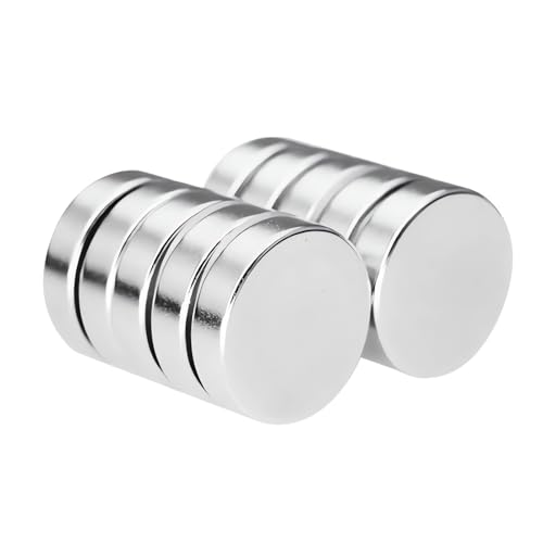 König Design MTS Magnete - Lote de 10 imanes de neodimio (18 x 6 mm de alto, fuerza de sujeción aprox. 7 kg, para pizarras magnéticas, talleres, neveras)