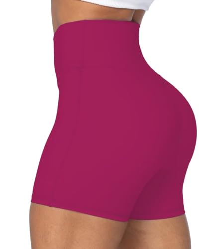 Image of Sunzel Crossover Biker Shorts for Women, No Front Seam V High Waist Yoga Workout Gym Shorts with Tummy Control