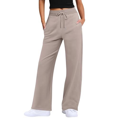 Jogging taille haute pour femme avec cordon de serrage et poches