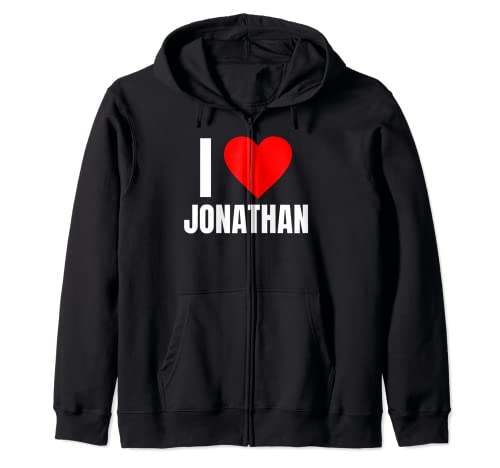 I Love Jonathan Nom personnalisé pour homme BFF Heart Friend Boys Sweat à Capuche