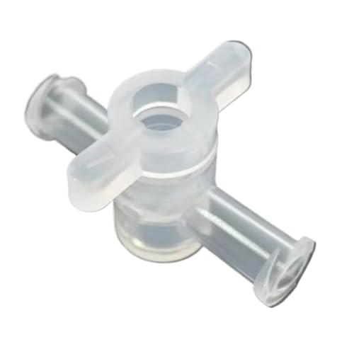 Llave de paso 2 vías en PP transparente con bloqueo hembra para laboratorio (paquete de 20) 2