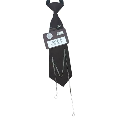 MOAIYU Uniform Black Ties for Janpanese School Uniform Cosplay Accessory Neckwear seifuku Anime Necktie with Metal Chain