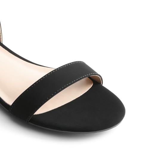 Image of DREAM PAIRS Women Black White Nude Clear Sandals Low Heel Dressy Sandals Ankle Strap Open Toe Chunky Block Heeled Summer Classic Comfortable Flat Shoes