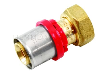 Raccordo diritto con girello e guarnizione piana per tubo multistrato a pressare modello al-cobrapex 3/4 �16 Tiemme raccorderie spa