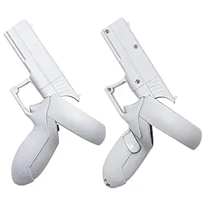 NexiGo VR Pistol Grip for Oculus Quest 2 Controllers, Game Gun Accessories Compatible with Pistol Whip VR Game, Enhanced FPS Gaming Experience, White