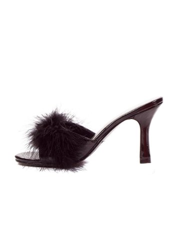 Ellie Shoes Women's 3.5 Inch Heel Maribou Slippers (Black;9)
