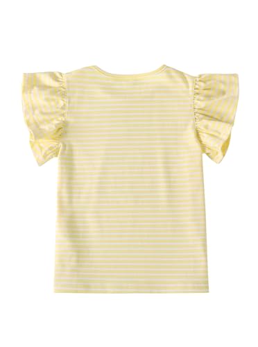 Image of Girls' Summer Shirts Cute Tops Ruffle Sleeve Crew Neck Casual Tees