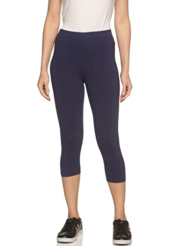 Image of OUTFLITS Women's Knee-Length Cotton Spandex Essential Capri Stretchy Leggings |Small - 2XL Adult |Yoga Leggings, Workout, Gym, Running 3 /4th Leggings for Women(OFLLC)