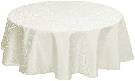 EUGAD Tischdecke Damast Ornamente Seidenglanz Kringel/Circle Design Tafeldecke mit Saum, Tischtuch Größe & Farbe wählbar, Edel Tisch Decke Abwaschbar und Bügelfrei, Eckig 130x220 cm Dunkelrot