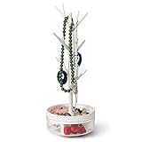 INMORVEN Small Jewelry Stand, Jewelry Tree Stand Organizer Earring Holder Necklace Display Tower wit