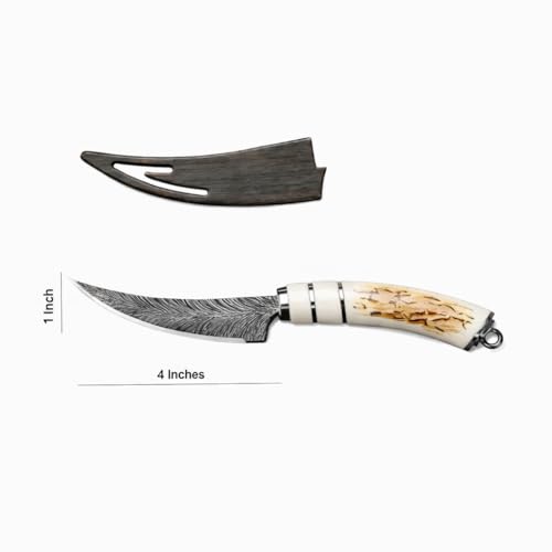 Image of Wizbiz Stainless Steel Boning Knife for Kitchen with Sheath - Curved Blade for Meat Trimming & Fish Fillet - Ergonomic Handle Utility Knife