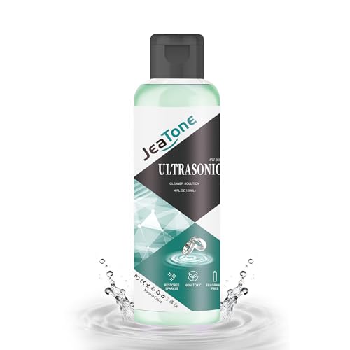 Image of Ultrasonic Jewelry Cleaner, 4oz Jewelry Cleaner Solution for Rings | Remove Odors Discoloration & Stains, Mint Eco Gentle Formula, High Yield Dilution, Safe On Diamonds, Gold, Silver, Green