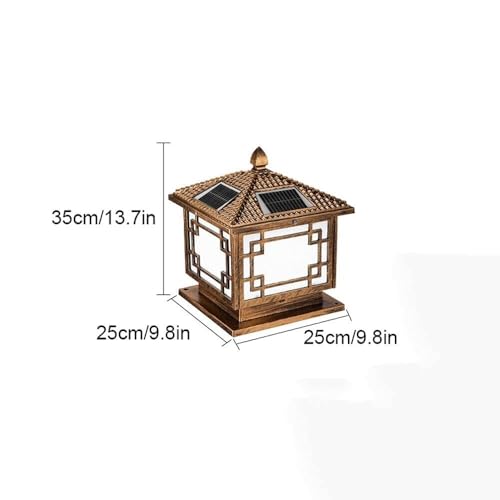 Lámpara de cerca cuadrada con tapa de poste solar IP65 impermeable y resistente para exterior 8