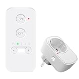 NineLeaf Funksteckdosen mit Fernbedienung,15A/3600W,Reichweite 150m,Programmierbare Steckdose,geeignet für den Innenausbau und Haushaltsgeräte,weiß