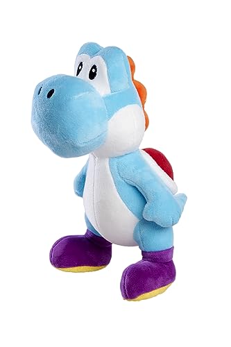 Simba Toys – Super Mario Yoshi Plüschfigur Blau ca 20 cm, weiche Kuschelfigur in fröhlicher Farbe, zum Spielen und Liebhaben, geeignet ab den ersten Lebensmonaten, tolles Geschenk für Kids und Fans