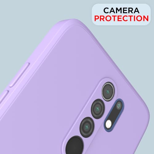Image of Outlouders Back Cover for Redmi 9 Prime /Poco M2 | Camera Protection | Durable Soft Matte Silicone Bumper Case (Purple)