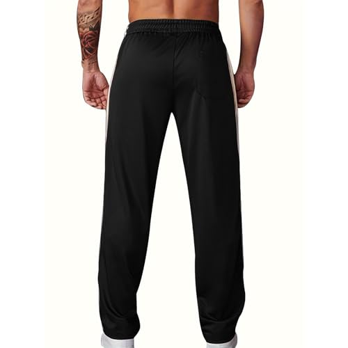 Mens Casual Sweatpants Striped Jogger Lightweight Workout Stretch Trousers Drawstring Elastic Waist Breathable Pants2