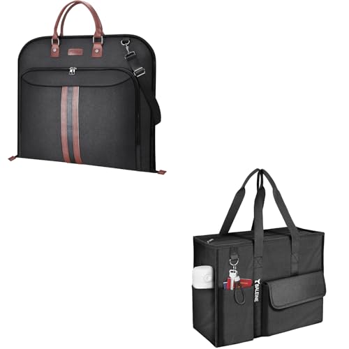 BALEINE Travel Grament Bag + Large Utility Tote Bag with Reinforced Bottom