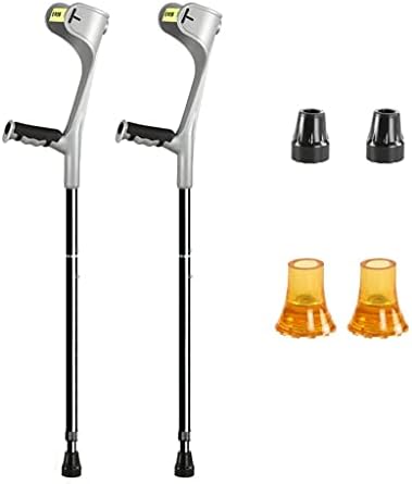Adult Crutches Aluminum Adjustable Height Folding Crutches for Men and Women Height 150-196 Cm Forearm Crutches (Gray)