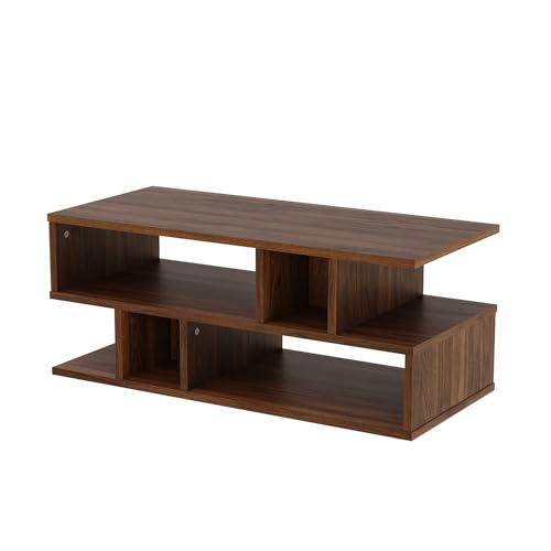 Image of Wakefit Center Table | 1 Yr Warranty | Coffee Table for Living Room Wooden, Tea Table for Living Room Wooden, Sofa Table, Free Installation from Brand, Modern Multi-Functional & Wobble-Free(Crema)