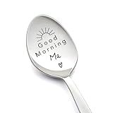 Ma Birthday Christmas Gifts from Daughter Son Good Morning Ma Spoon for Mom Mother Funny Mother's Day Gift Spoons for Mom Mommy Tea Coffee Lovers Gifts Engraved Spoons