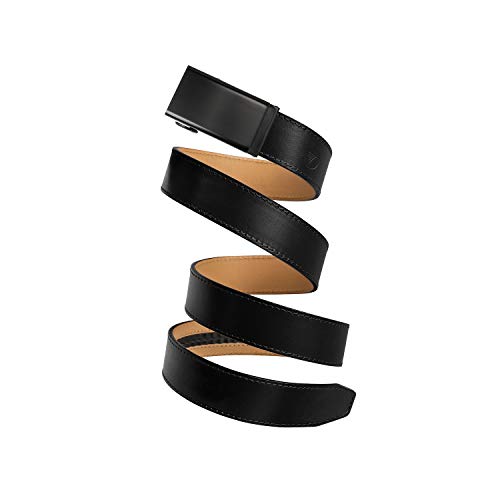 Mission Belt Men's Full Grain Italian Leather Belt - Solid Swat Black 35mm Buckle / 1.25