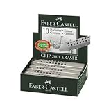  Faber Castell 187100 - Goma Grip 2001 Jumbo gris - Paquete de 10 unidades