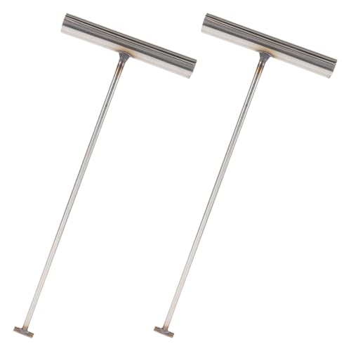 Ganchos de acero inoxidable Beavorty con mango en T para tapas de alcantarilla