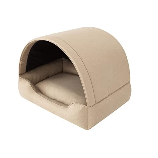 PillowPrim Cama para perros, casa de tela, cueva para gatos, caseta para perros, canasta para perros, tumbona para dormir, muebles para animales, sofá para perros, beige, XL: 82 x 58 cm