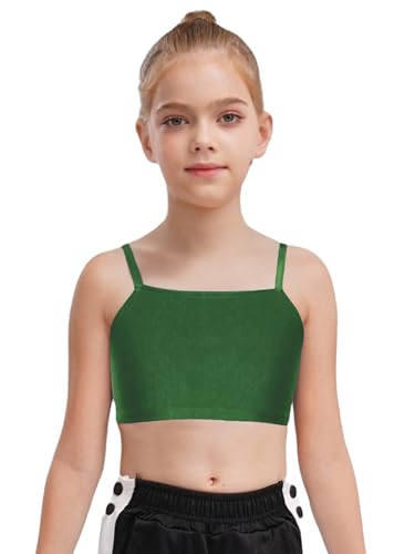 TiaoBug Kids Girls Sleeveless Athletic Crop Top Sports Bra Spaghetti Straps Yoga Vest Dance Tanks