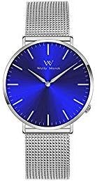 Welly Merck Men's Analogue Watch Swiss Quartz with Silver Leather Watch Strap M-C4M1