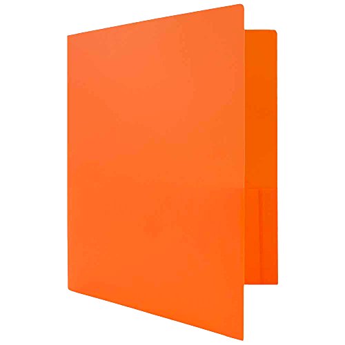 JAM-PAPER-Heavy-Duty-Plastic-2-Pocket-Extra-Tough-School-Folders-Orange-6Pack
