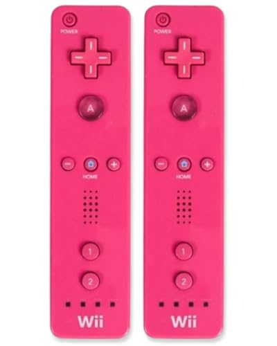 Wii Classic Remote - Wireless Bluetooth Game Controller - Official Wii and Wii U Compatible - 2 Pack (Renewed) (Pink)