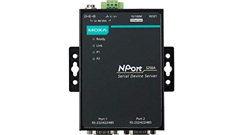 MOXA NPort 5250A-T 2 Port Device Server, 10/100M Ethernet, RS-232/422/485, DB9 Male, 15KV ESD, 0.5KV Serial Surge, 12~48VDC, -40~75C - Image 3