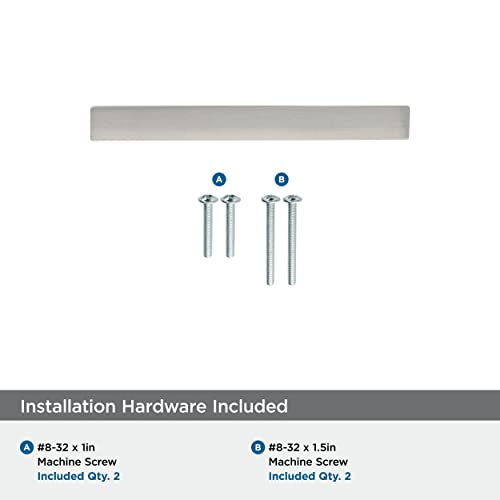 Image of Amerock | Cabinet Pull | Satin Nickel | 3 inch (76 mm) Center to Center | Monument | 2 Pack | Drawer Pull | Drawer Handle | Cabinet Hardware