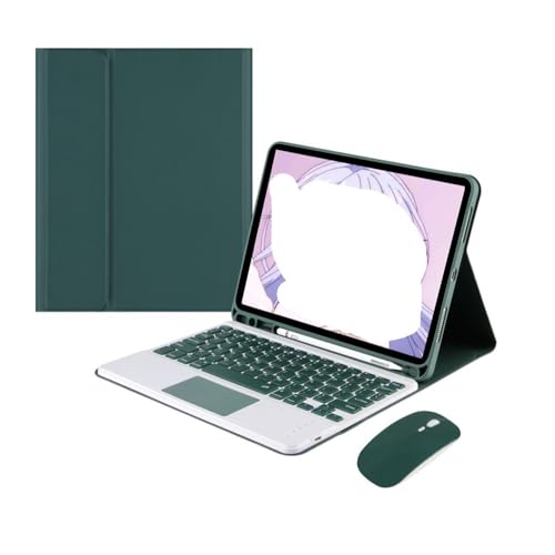 Funda con teclado iPad 10.9 QWERTY verde oscuro que evita caídas del bolígrafo