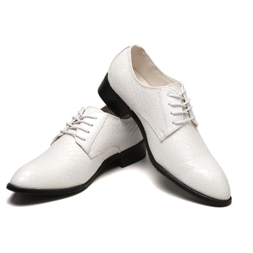 Classic Dress Shoes for Men Fashion Crocodile Printed Lace-Up Pointed-Toe Oxfords Shoes Business Formal Wedding Shoes2