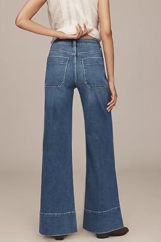 Allimy Women's High Waisted Wide Leg Baggy Front Pockets Jeans – Trendy 2025 Fall Collection3