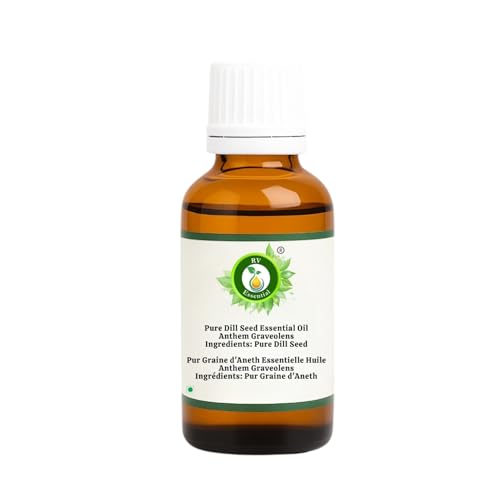 R V Essential Aceite esencial de semilla de eneldo puro 15ml (0.507oz)- Anthem Graveolens (100% puro y vapor natural destilado) Pure Dill Seed Essential Oil