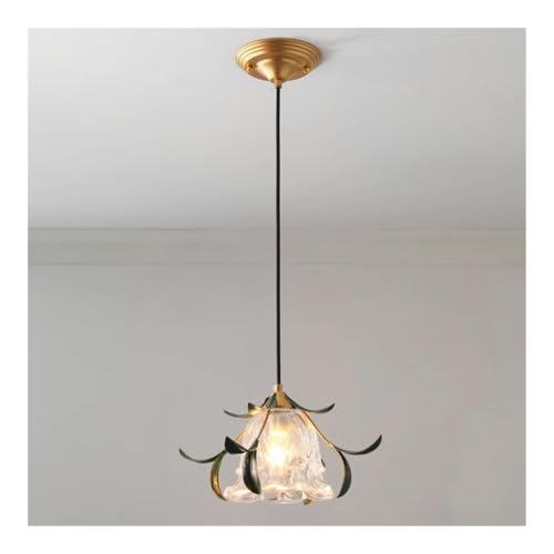 Chandelier suspendu en métal rétro et verre pour îlot de cuisine