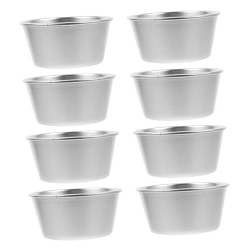 UKCOCO 8 piezas Moldes de Tartaletas Mini de Acero al Antiadherentes para Postres Pudines y Pasteles Moldes Redondos Reutilizables para Hornear Mousse Magdalenas y Tartas