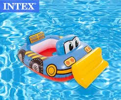 Image of Inflatable Kiddie Float | Water Baby Floater for Kids| Safe Anti-flip Diaper Style Swim Tube Rider| Swim Pool Tube for Toddlers|Multicolor Cute Swimming Pool Safety Seat (Bulldozer)