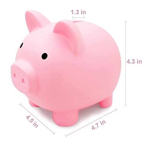 Kndatle Piggy Bank, Unbreakable Plastic Cute Money Bank, Coin Bank For Girls And Boys, Large Size Piggy Banks, Practical Gifts For Birthday, Christmas (Pink) #TOP4