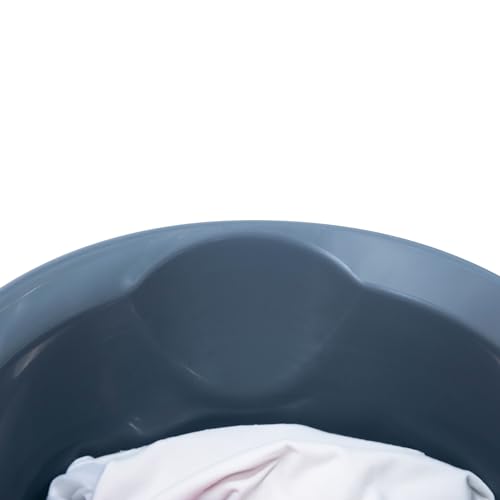 KADAX Matte Plastikwaschschüssel, Kunststoffschüssel, Runde Spülschüssel, Robuste Waschschüssel, Haushaltswasserschüssel für Badezimmer, Allzweck-Wanne (Dunkelgrau, 9L)