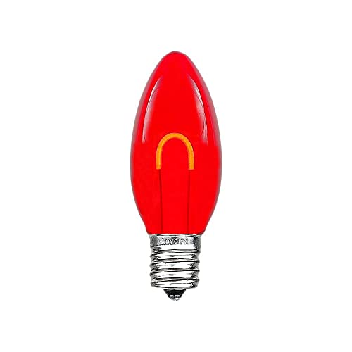Festive Living 25 Pack Red C9 LED Replacement Bulbs, E17 Intermediate Base