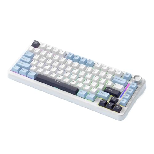 ���C�����X�Q�[�~���O�L�[�{�[�h F75 75% �ƍ��s�z�b�g�X���b�v�g���C���[�h�����N 4000 MAh FREEWOLF F75 �ƌ݊���(Glacier Blue)