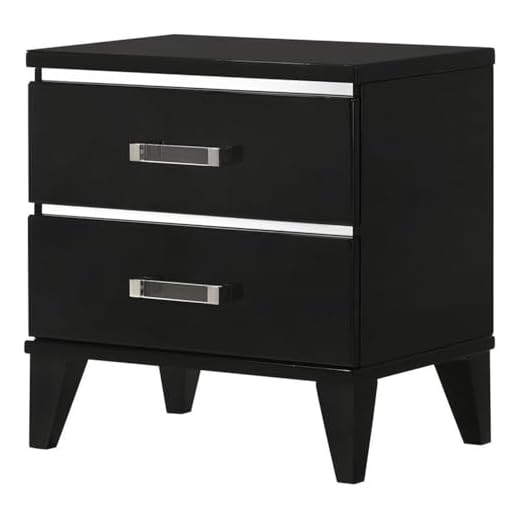 Acme Chelsie 2-Drawer Nightstand in Black